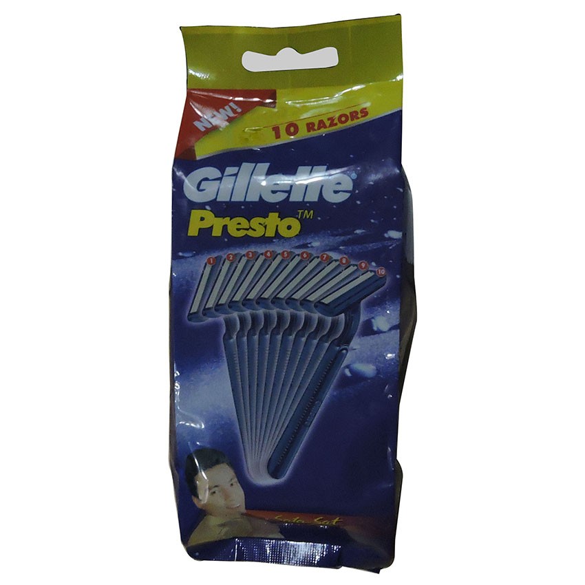 Gillette Presto Disposable Razor - Pouch Pack of 10N - P/C * 3045